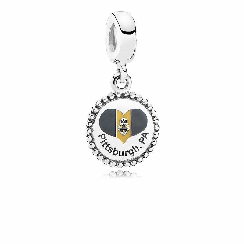 Pandora Pittsburgh Flag Dangle Charm Silver Egypt JF3764295